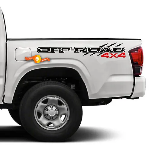 Set Decalcomanie TRD OFF ROAD Toyota Racing Development - 2 Adesivi Vinile Trasparente Per Camion