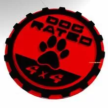 Emblema de guardabarros de edición clasificada como pata de perro ...