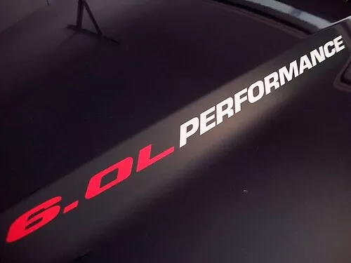 2 Calcomanías De Aluminio '6.2 L' Con Borde Rojo - Para Parachoques, Capó O Motor, Efecto Cromado Plateado