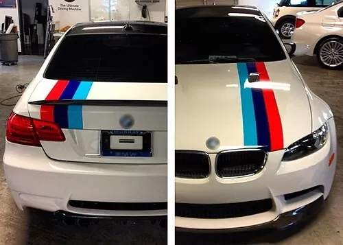 Vinilos Bmw M Sport 2 Vinilos Decorativos 'M Sport' Para BMW - Adhesivos De Rayas Para Faldones Laterales, Estilo M Performance Adhesivos Brillantes Coche