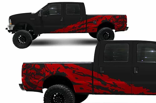 Decal Mods Calcomanías Adhesivas 4x4 Para Ford F250 F350 (1997-2010) Rosa Intenso - CHOTPINK