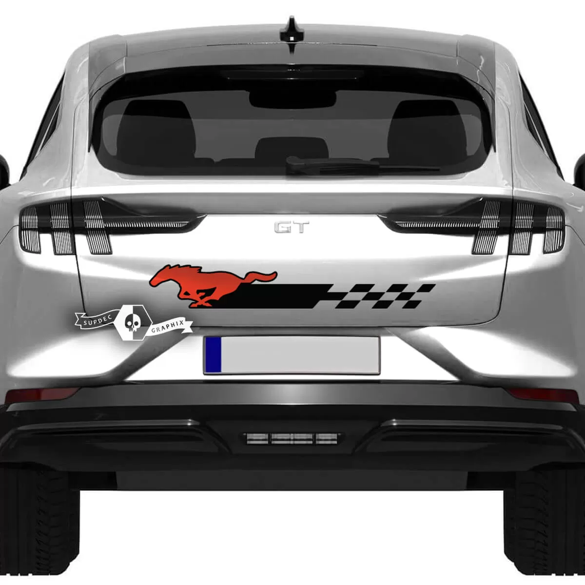 Adhesivo De Vinilo Con Logotipo De Ford Mustang, Redondo De 4 Pulgadas